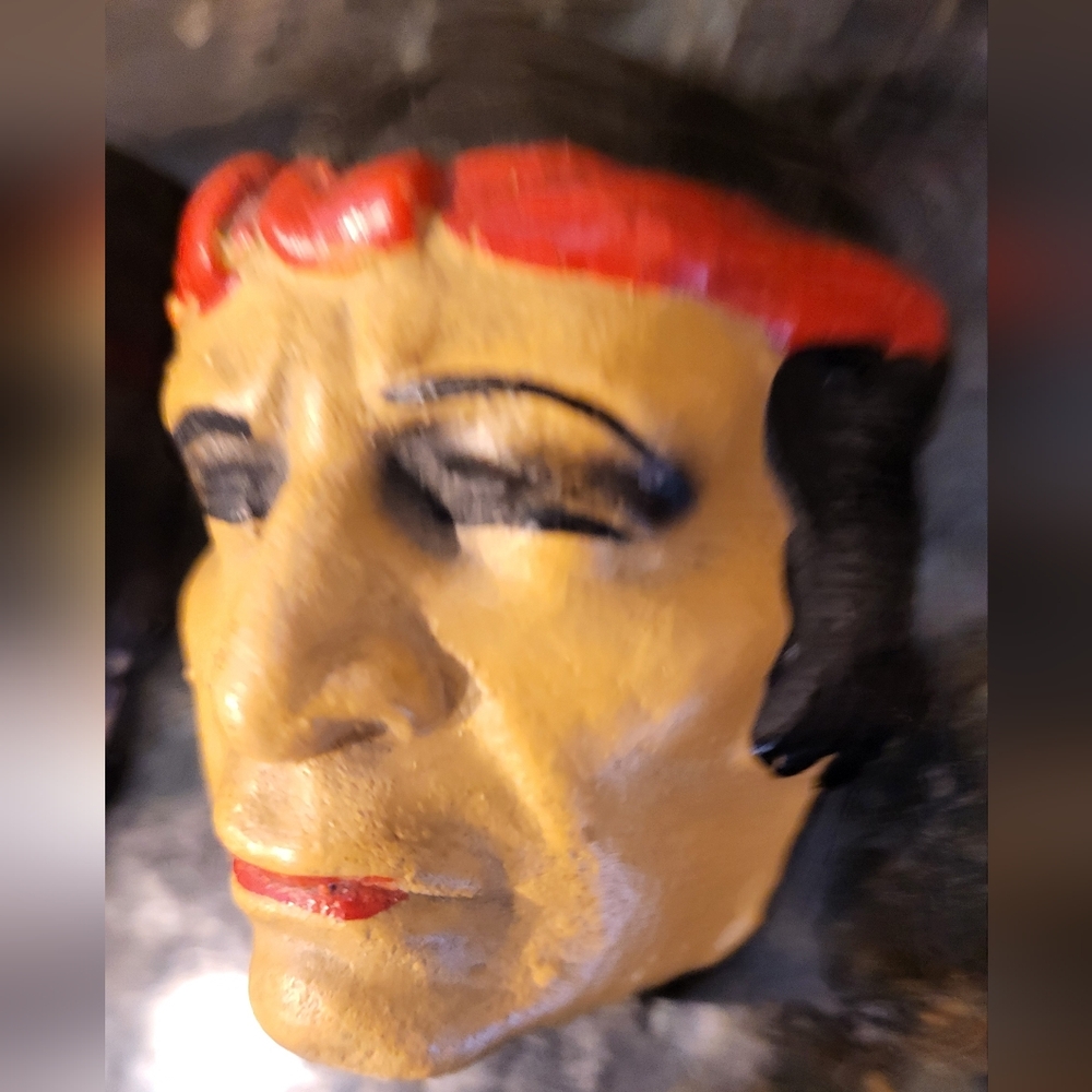 Old Vintage Small Plastic Native American Mask Set of 3 - Picture 3 of 16